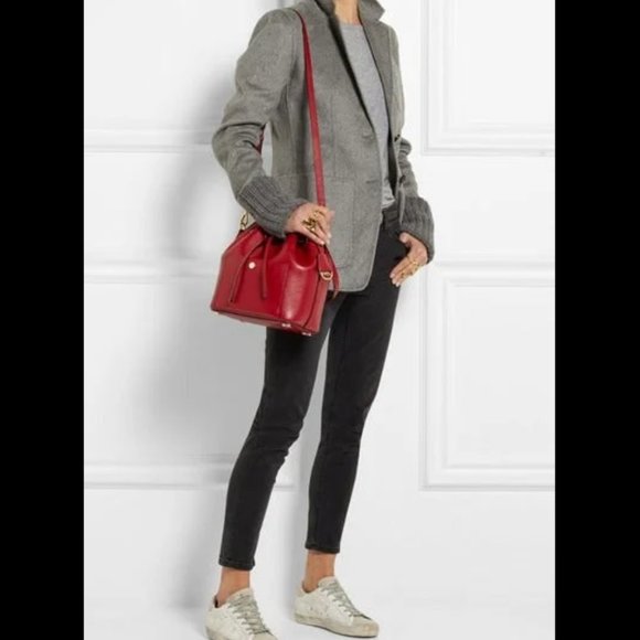 Michael Kors Cherry Red Bucket Bag - Picture 2 of 12